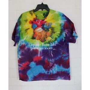 Elephant Butte Lake New Mexico L Colorful Tie-Dye Short Sleeve Dukatt T-Shirt